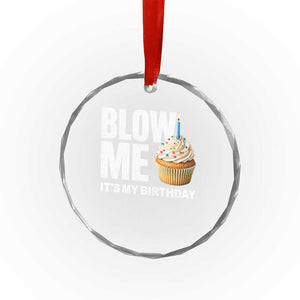 Blow Me Its My Birthday Crystal Glass Ornament Funny Adult Humor Dirty Jokes Bday Gag Gifts TS10 Print Your Wear