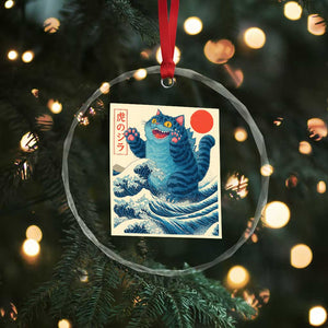 Blue Cat Giant Monster Japanese Art Crystal Glass Ornament Kawaii Demon Tiger Funny Kitty Dad Gifts TS10 Print Your Wear