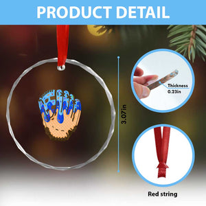 Blue Ice Cream Cone Baseball Glove Drip Crystal Glass Ornament TS02 Print Your Wear