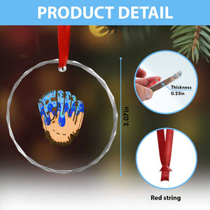 Blue Ice Cream Cone Baseball Glove Drip Crystal Glass Ornament TS02 Print Your Wear