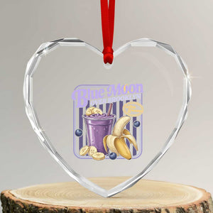 Blue Moon Over Brooklyn Banana Smoothie Aesthetic Heart Crystal Glass Ornament Extra Banana Hockey Romance Retro Style TS02 Transparent Glass 3'' Heart Print Your Wear