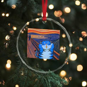 Blue Tiger Scream Crystal Glass Ornament Cute Animal Anime Demon Aesthetic Painting - Print Your Wear