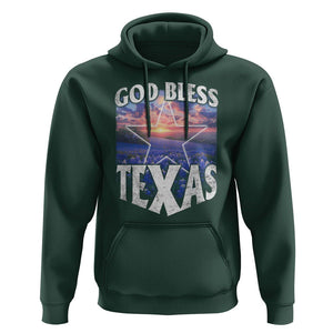 Bluebonnet Field God Bless Texas Hoodie TS09 Dark Forest Green Print Your Wear