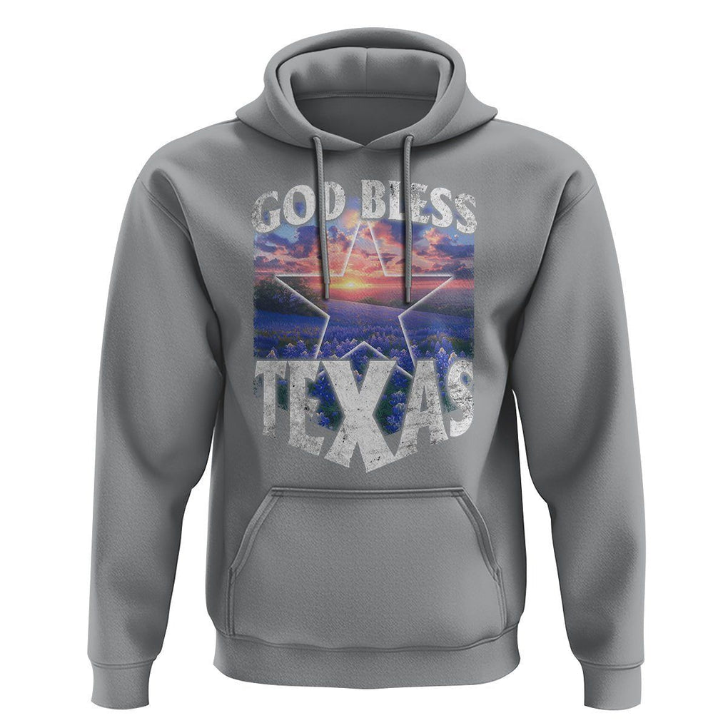 Bluebonnet Field God Bless Texas Hoodie TS09 Sport Gray Print Your Wear