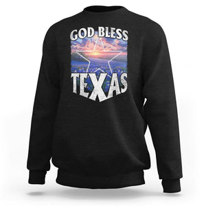 Bluebonnet Field God Bless Texas Sweatshirt TS09 Black Print Your Wear