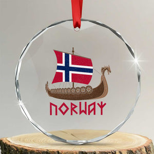 Boat Norwegian Flag Norway Viking Ship Norway Crystal Glass Ornament