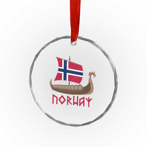 Boat Norwegian Flag Norway Viking Ship Norway Crystal Glass Ornament