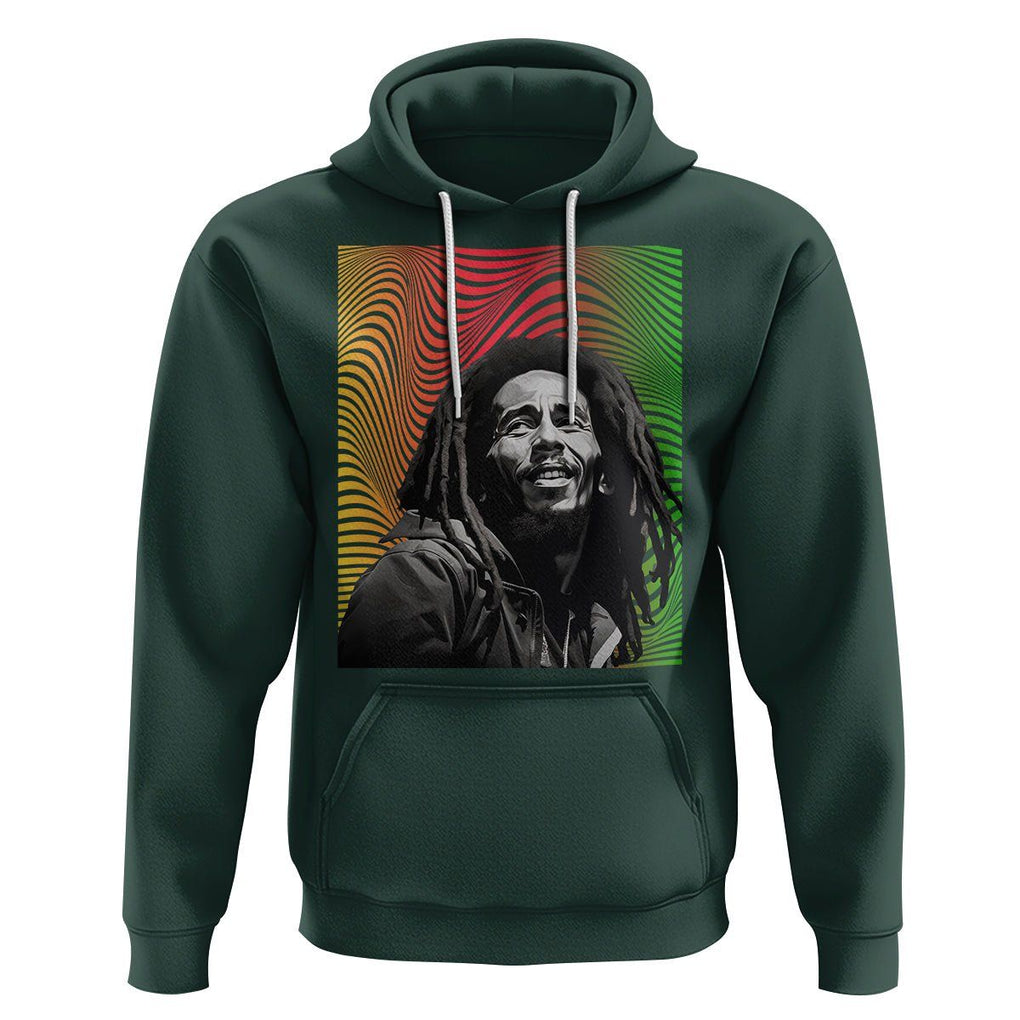 Legend Bob Hoodie One Love The Reggae Vintage Graphic TS02 Dark Forest Green Printyourwear