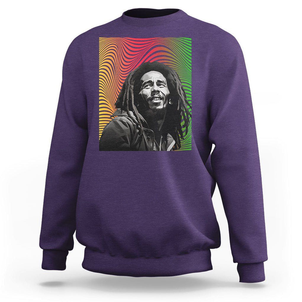 Legend Bob Sweatshirt One Love The Reggae Vintage Graphic TS02 Purple Printyourwear