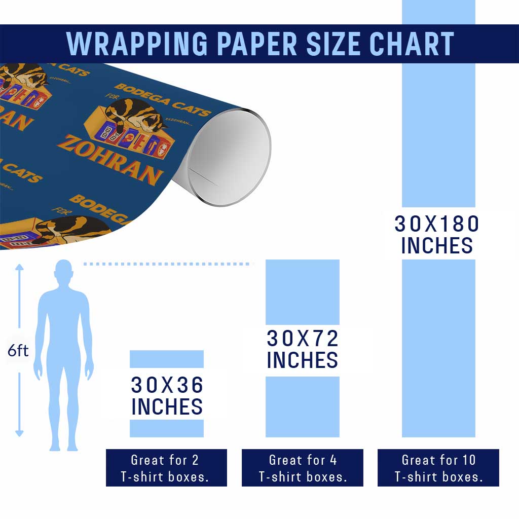 Bodega Cats for Zohran Wrapping Paper Roll New York Mamdani Supporter Mayor Cute Cat TS02 Print Your Wear