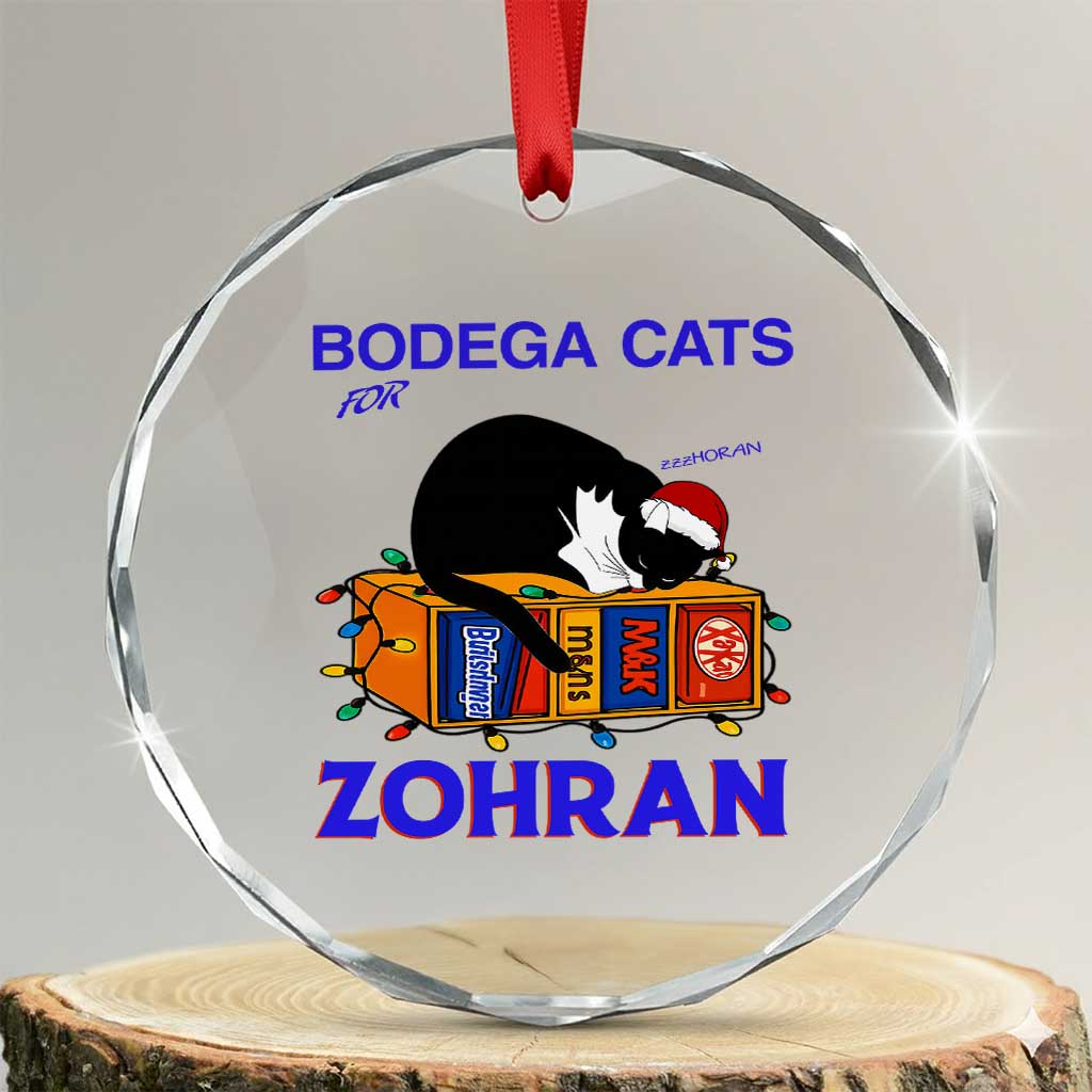 Bodega Cats of New York Crystal Glass Ornament Funny Cat NYC Christmas TS14 Transparent Glass 3'' Circle Print Your Wear