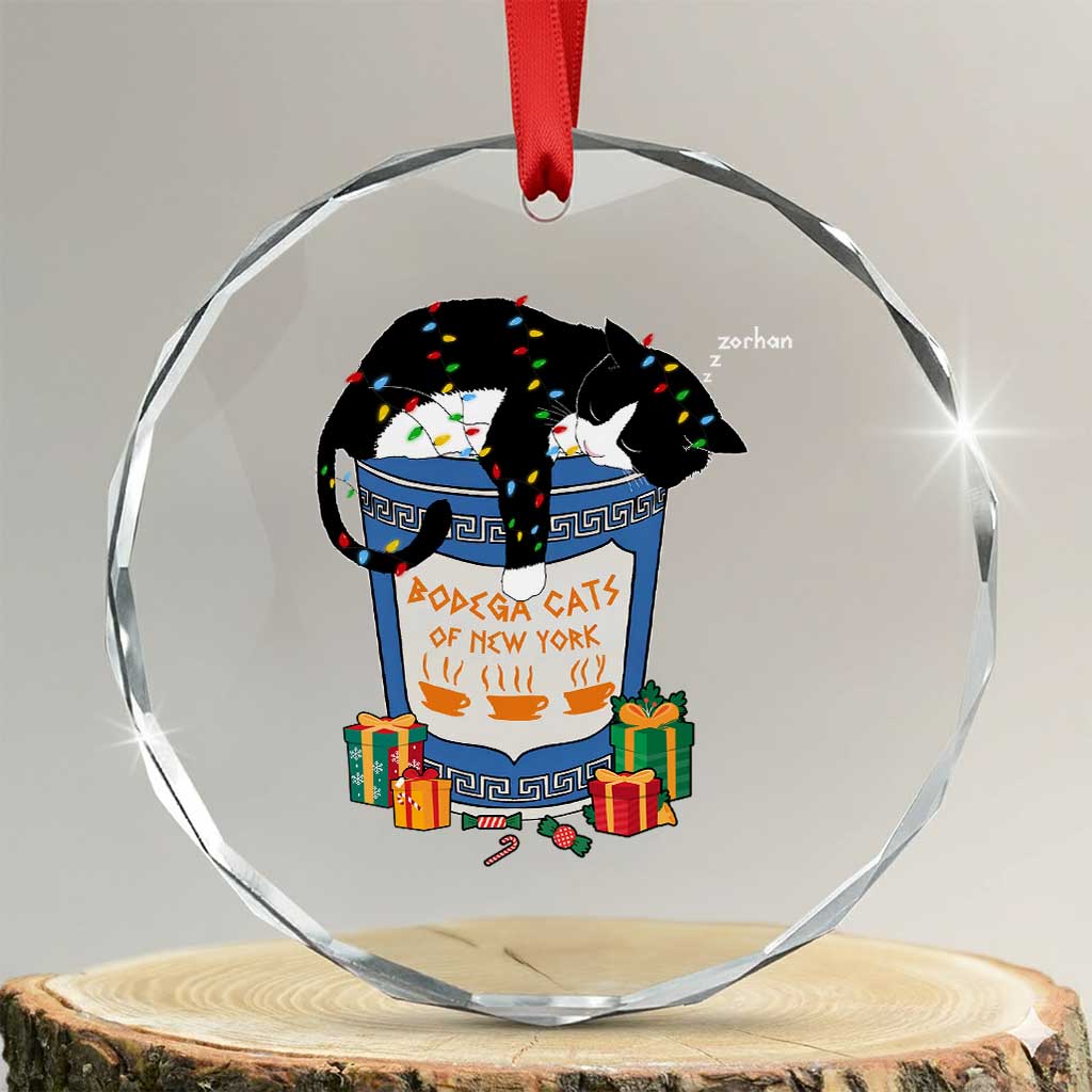 Bodega Cats of New York Crystal Glass Ornament Funny Democrat Christmas TS14 Transparent Glass 3'' Circle Print Your Wear