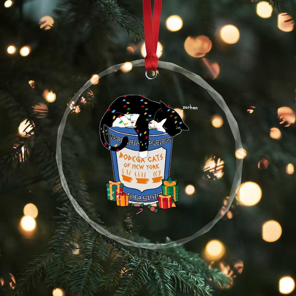 Bodega Cats of New York Crystal Glass Ornament Funny Democrat Christmas TS14 Print Your Wear