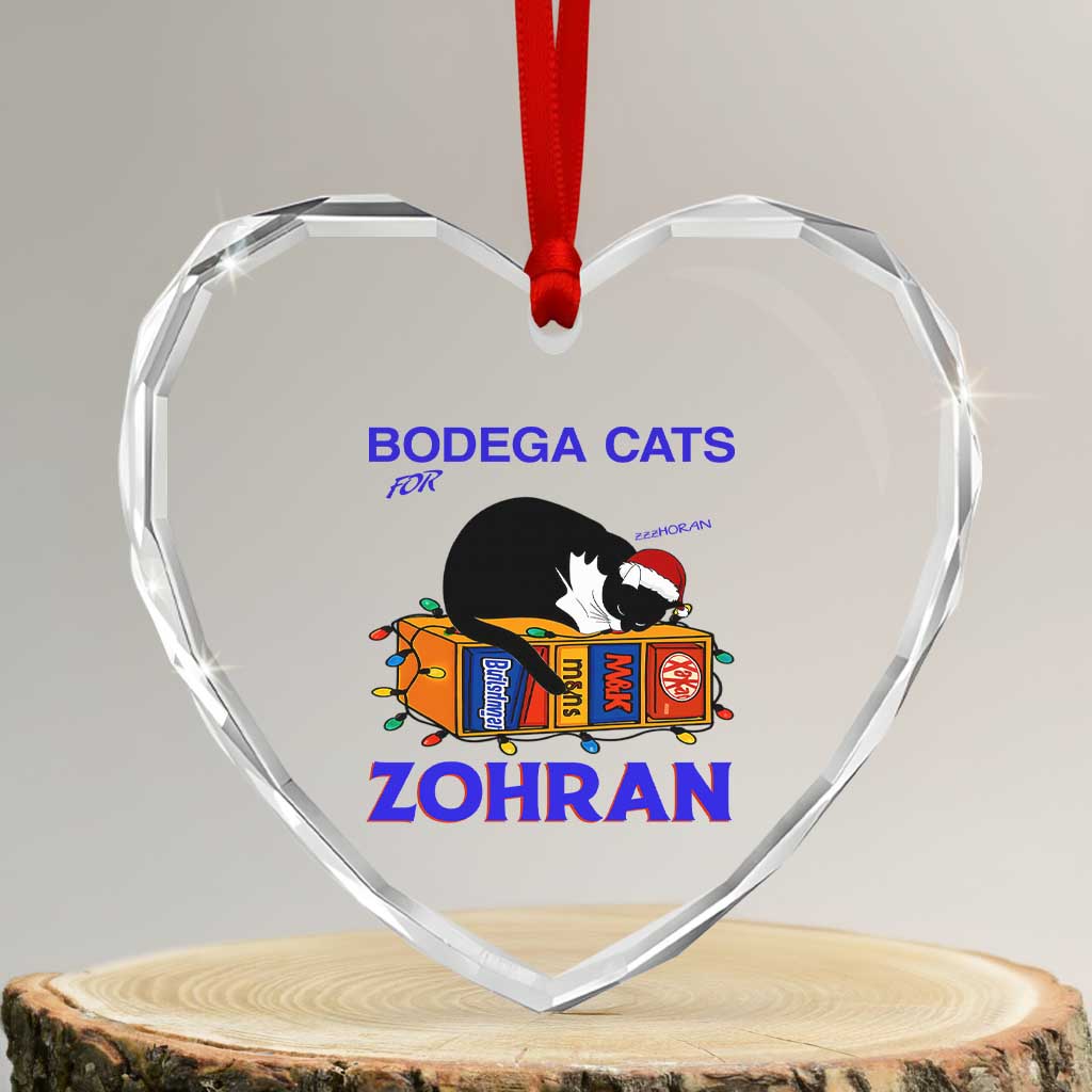 Bodega Cats of New York Heart Crystal Glass Ornament Funny Cat NYC Christmas TS14 Transparent Glass 3'' Heart Print Your Wear