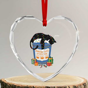 Bodega Cats of New York Heart Crystal Glass Ornament Funny Democrat Christmas TS14 Transparent Glass 3'' Heart Print Your Wear