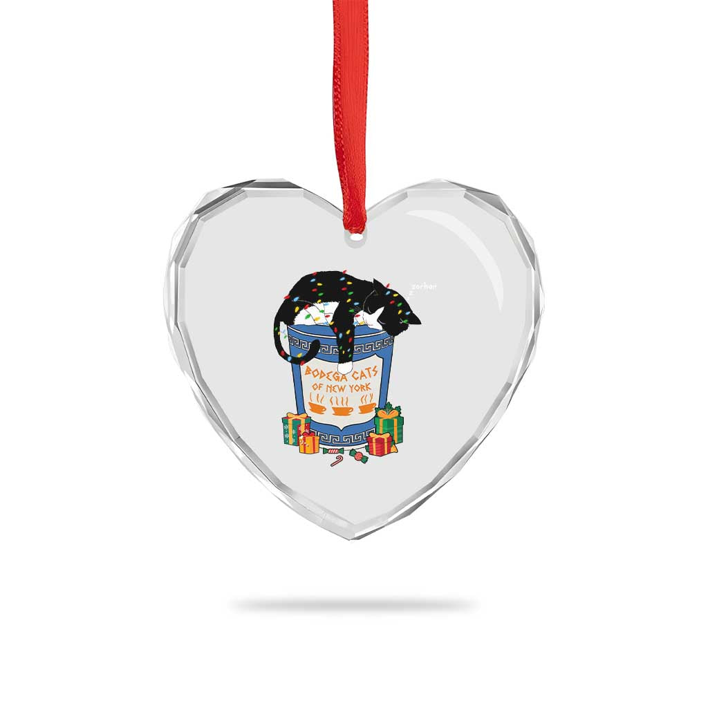 Bodega Cats of New York Heart Crystal Glass Ornament Funny Democrat Christmas TS14 Print Your Wear
