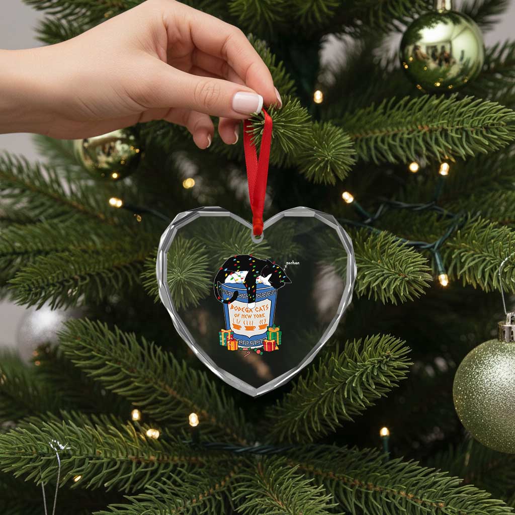 Bodega Cats of New York Heart Crystal Glass Ornament Funny Democrat Christmas TS14 Print Your Wear