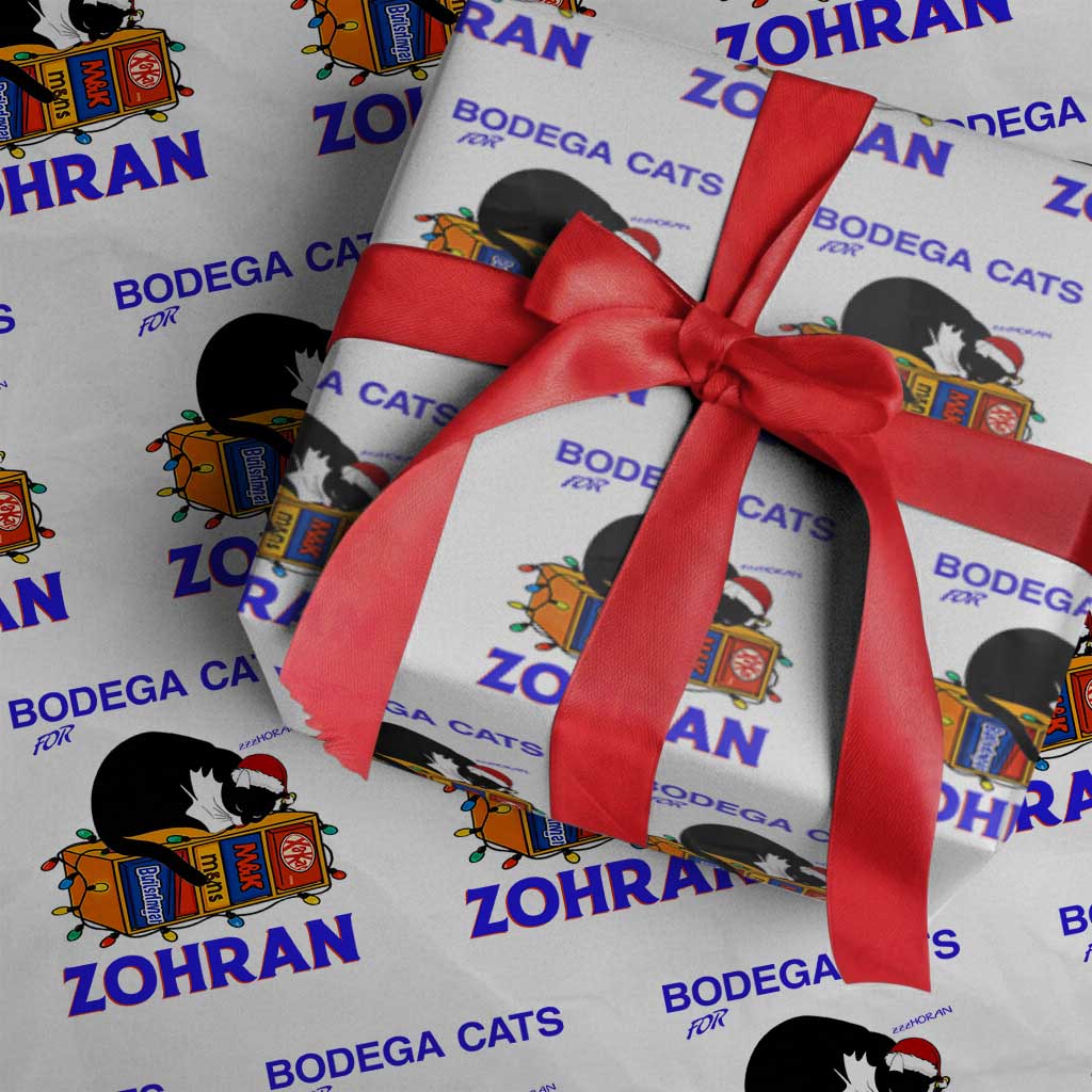 Bodega Cats of New York Wrapping Paper Roll Funny Cat NYC Christmas TS14 White Print Your Wear