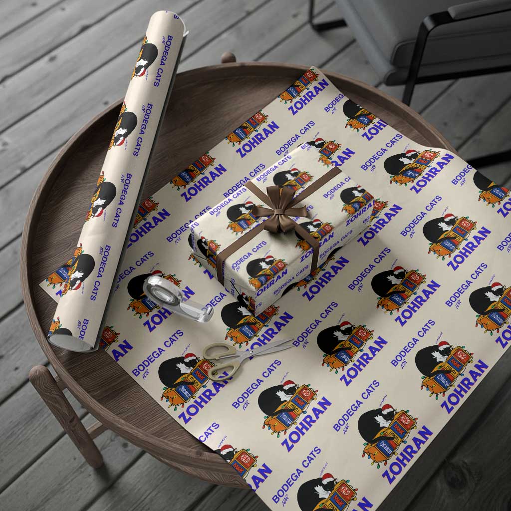 Bodega Cats of New York Wrapping Paper Roll Funny Cat NYC Christmas TS14 Beige Print Your Wear