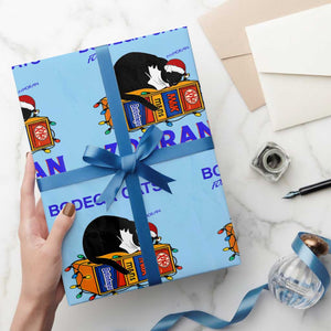 Bodega Cats of New York Wrapping Paper Roll Funny Cat NYC Christmas TS14 Light Blue Print Your Wear