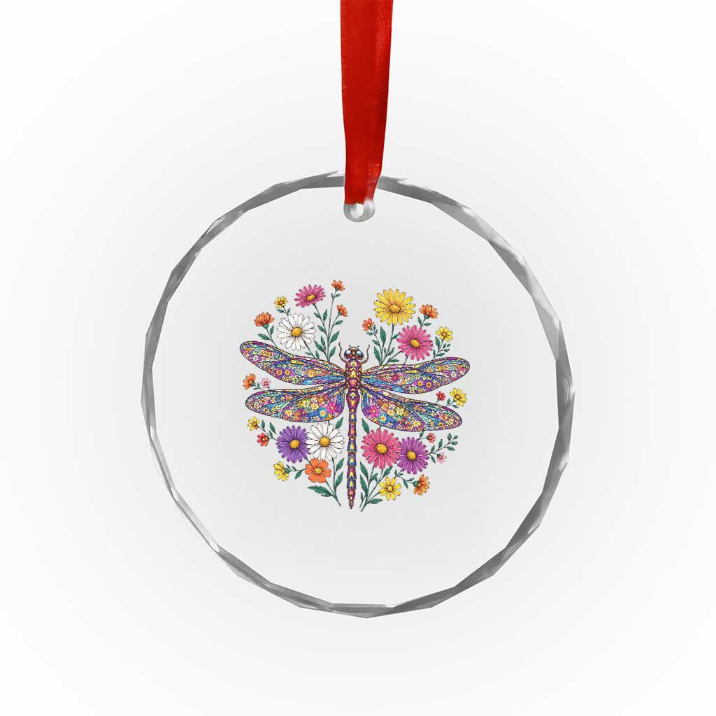 Boho Floral Spring Dragonfly Crystal Glass Ornament Colorful Mosaic Insect TS12 Print Your Wear