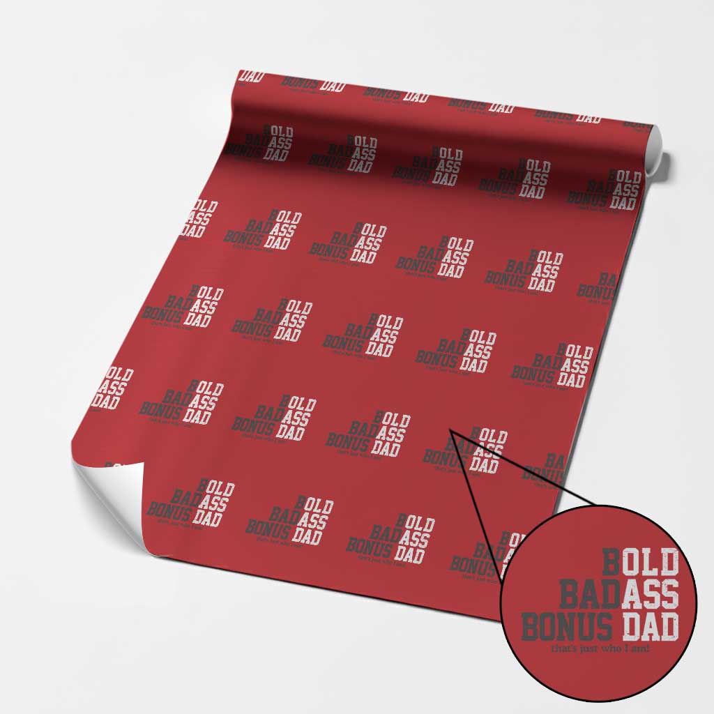 Bold Badass Bonus Dad Wrapping Paper Roll Old Ass Dad Funny Father's Day Gift TS11 Red Print Your Wear