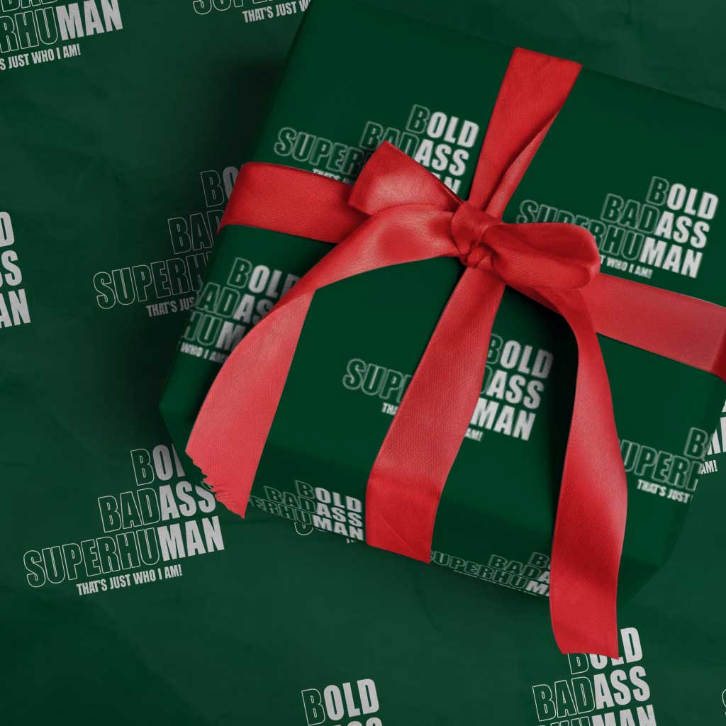 Bold Badass Superhuman Old Ass Man Wrapping Paper Roll Funny Grandpa Dad Motivational Quote