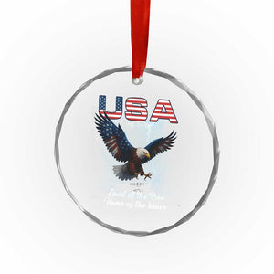 Bold Patriotic American Eagle Crystal Glass Ornament Land of the Free Home of the Brave Est 1776 TS02 Print Your Wear