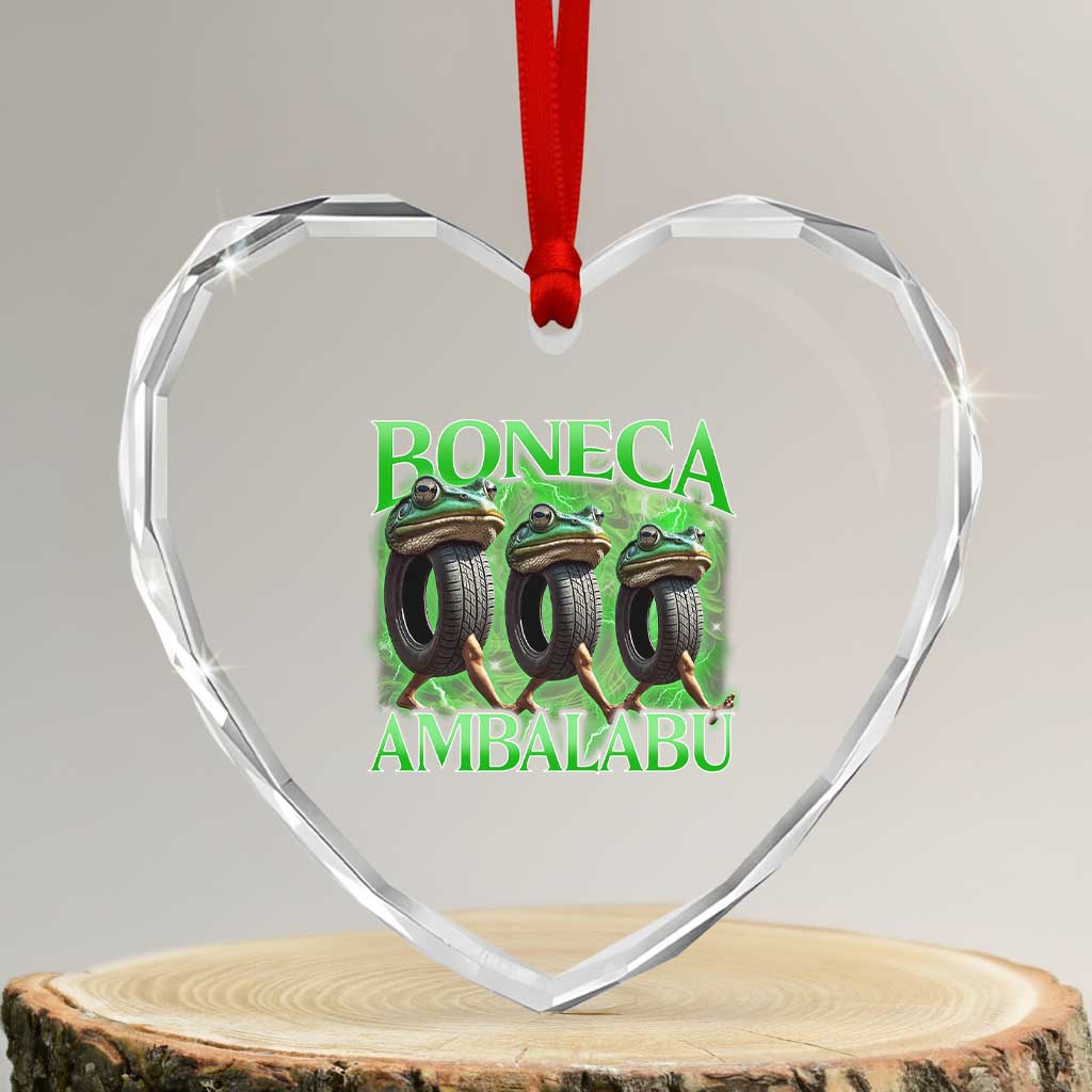 Boneca Ambalabu Frog Heart Crystal Glass Ornament Funny Internet Brainrot Memes Gen Alpha TS10 Transparent Glass 3'' Heart Print Your Wear