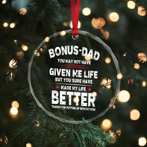Bonus dad Crystal Glass Ornament Step Dad Fathers Day TS10 Print Your Wear