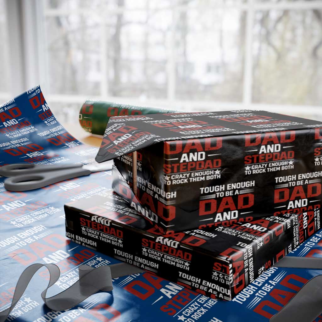 Bonus Dad Wrapping Paper Roll Dad And Stepdad Fathers Day TS10 Black Print Your Wear