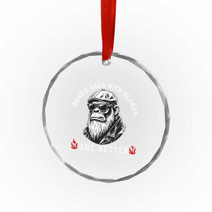 Bonus Dad Gifts Crystal Glass Ornament Retro Bigfoot Stepdad With Beards Are Better TS10 Print Your Wear
