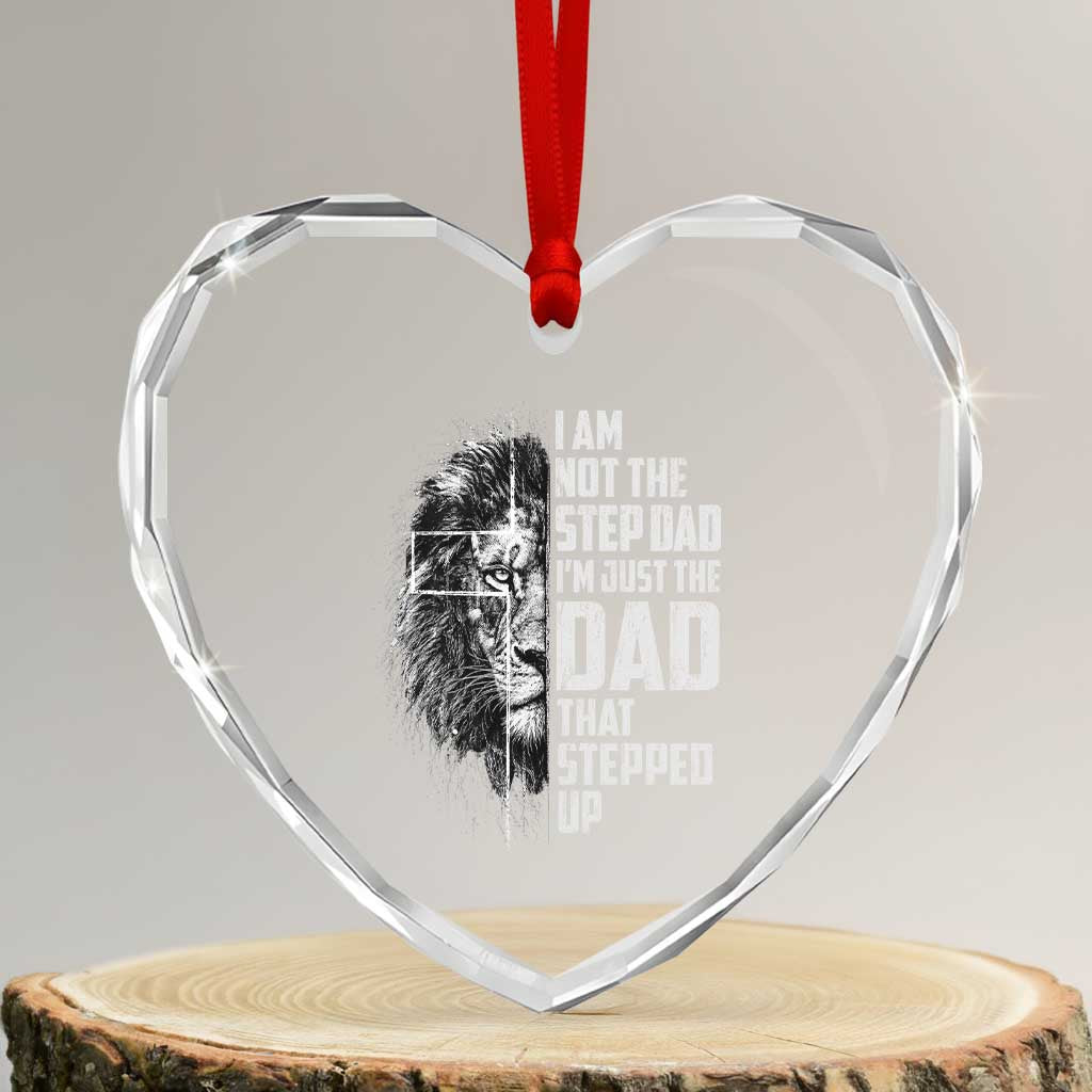 Bonus Dad Heart Crystal Glass Ornament Stepdad Gifts From Stepdaughter Stepson Cross Lion Stepped Up Dad TS10 Transparent Glass 3'' Heart Print Your Wear