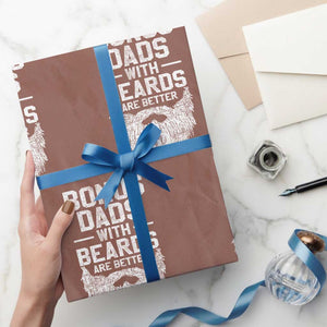 Bonus Dads With Beards Are Better Wrapping Paper Roll Funny Stepdad Stepfather Fathers Day