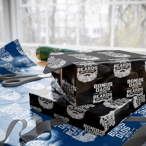 Bonus Dads With Beards Are Better Wrapping Paper Roll Funny Stepdad Stepfather Fathers Day