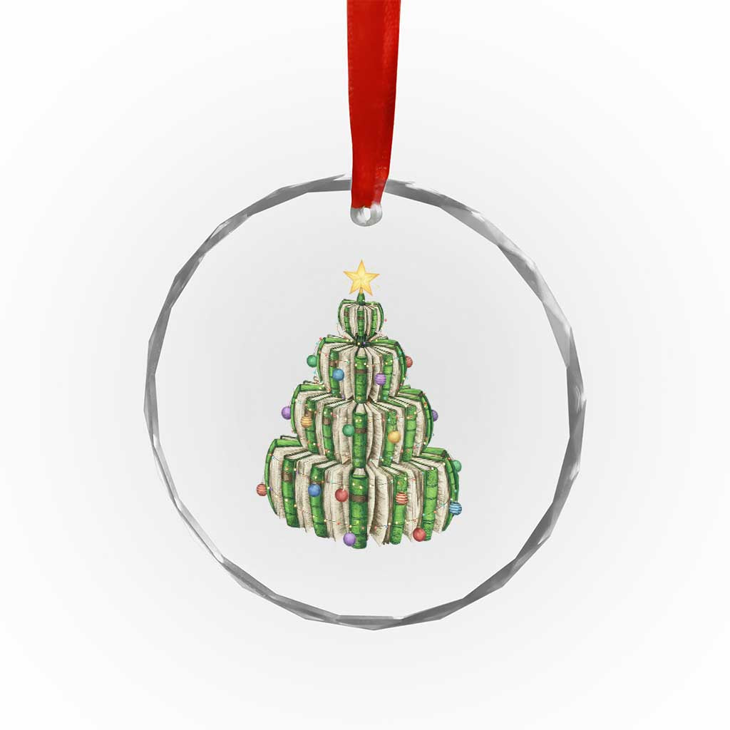 Book Christmas Tree Book Lover Teacher Librarian Crystal Glass Ornament TS11 Print Your Wear