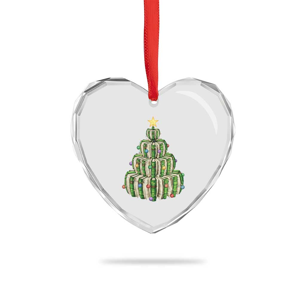 Book Christmas Tree Book Lover Teacher Librarian Heart Crystal Glass Ornament TS11 Print Your Wear