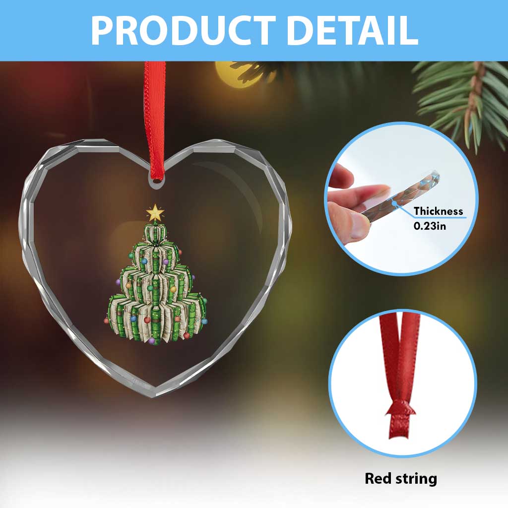 Book Christmas Tree Book Lover Teacher Librarian Heart Crystal Glass Ornament TS11 Print Your Wear
