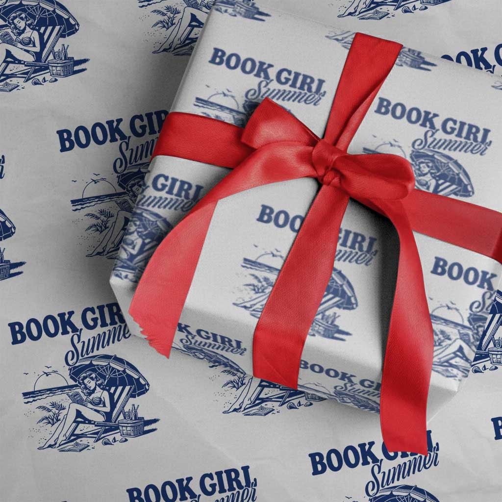 Book Girl Summer Wrapping Paper Roll Funny Beach Book Lover Gift