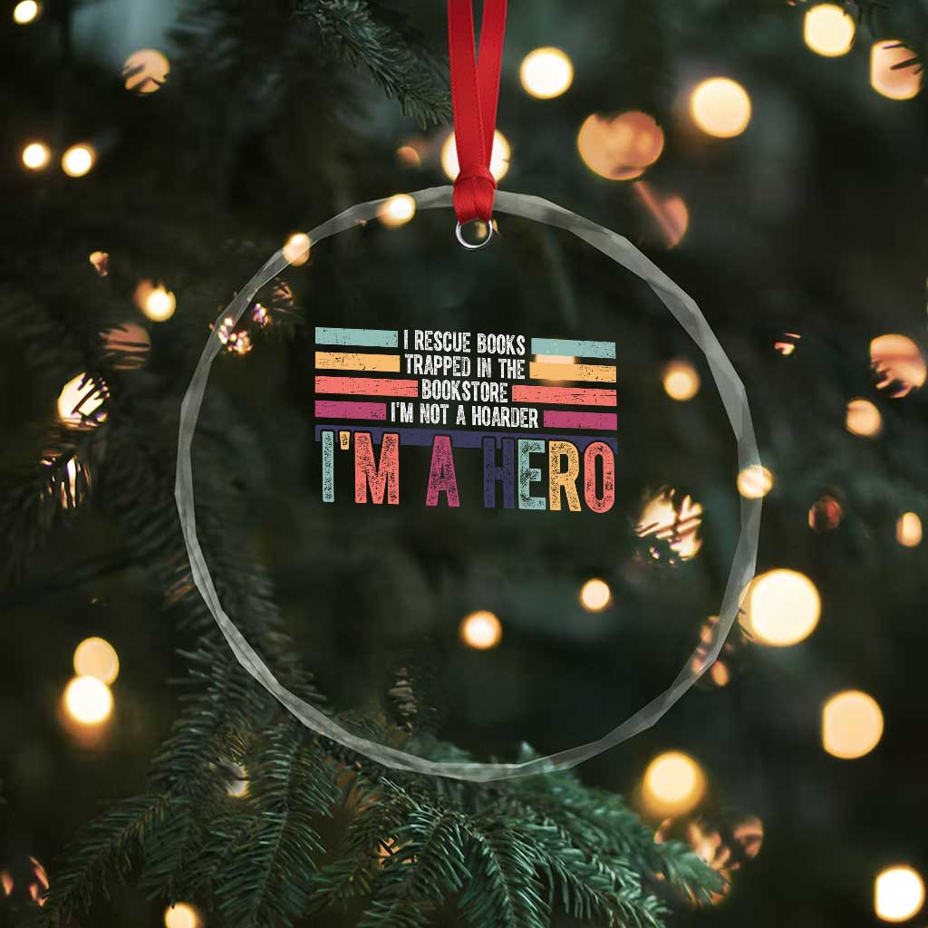 Book Lover Crystal Glass Ornament I Rescue Books TS10 Print Your Wear