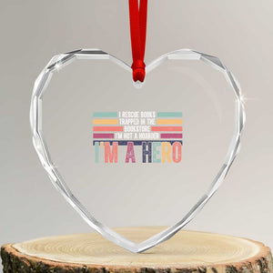 Book Lover Heart Crystal Glass Ornament I Rescue Books TS10 Transparent Glass 3'' Heart Print Your Wear