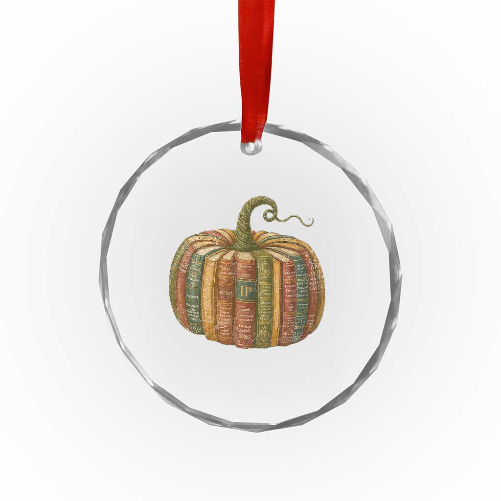Book Pumpkin Autumn Fall Librarians Bookworm Teacher Crystal Glass Ornament TS11 Print Your Wear
