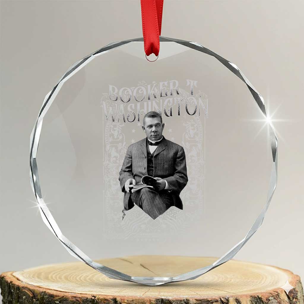 Booker Taliaferro Washington Crystal Glass Ornament African American Educator Black History TS11 Transparent Glass 3'' Circle Print Your Wear
