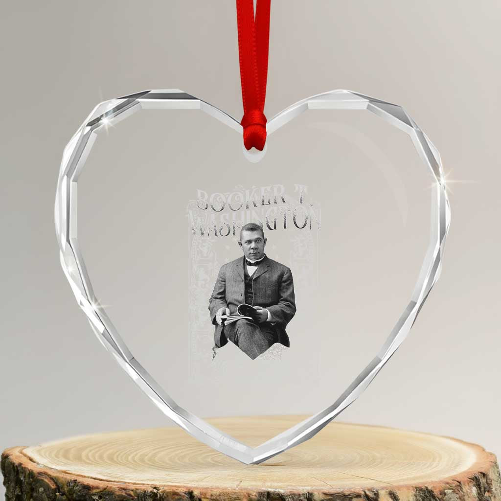 Booker Taliaferro Washington Heart Crystal Glass Ornament African American Educator Black History TS11 Transparent Glass 3'' Heart Print Your Wear