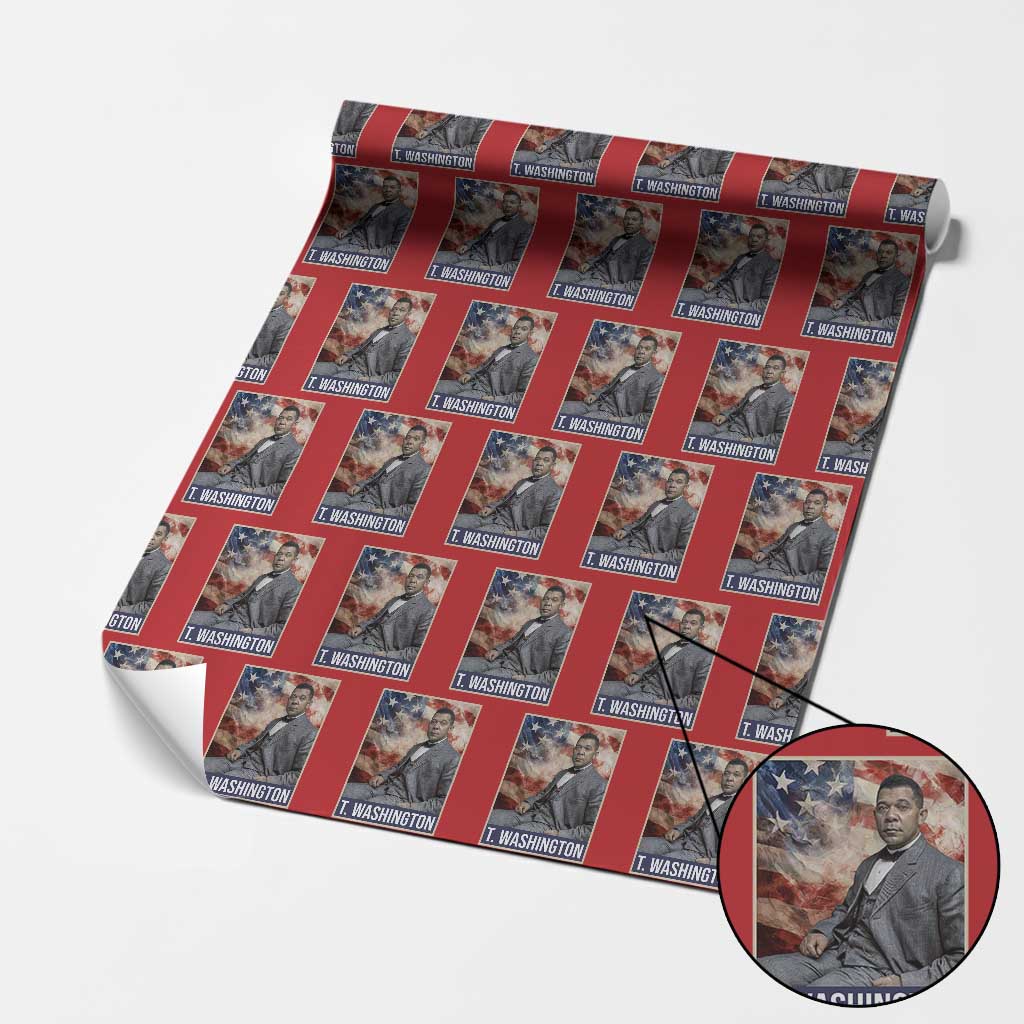 Booker Taliaferro Washington Wrapping Paper Roll African American Educator Black History Month TS11 Red Print Your Wear