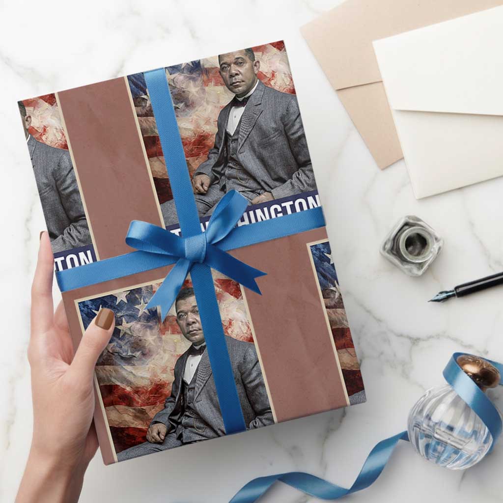 Booker Taliaferro Washington Wrapping Paper Roll African American Educator Black History Month TS11 Mocha Print Your Wear