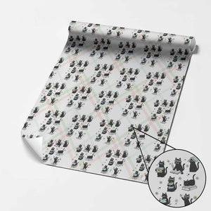 Bookish Black Cat Wrapping Paper Roll Funny Librarian Cat Lover Gift TS12 Christmas Plaid Print Your Wear