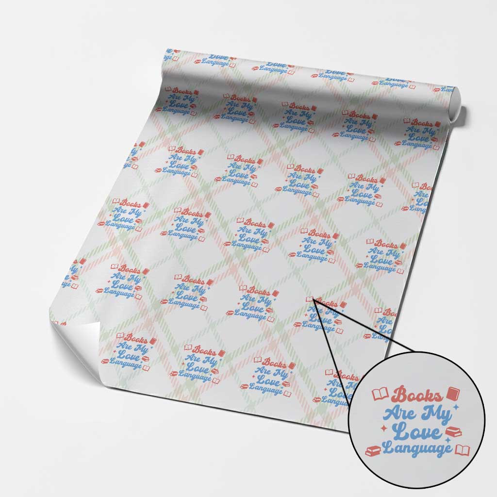 Books Are My Love Language Wrapping Paper Roll Bookish Patriot Gift TS12 Christmas Plaid Print Your Wear
