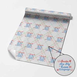 Books Are My Love Language Wrapping Paper Roll Bookish Patriot Gift TS12 Christmas Plaid Print Your Wear