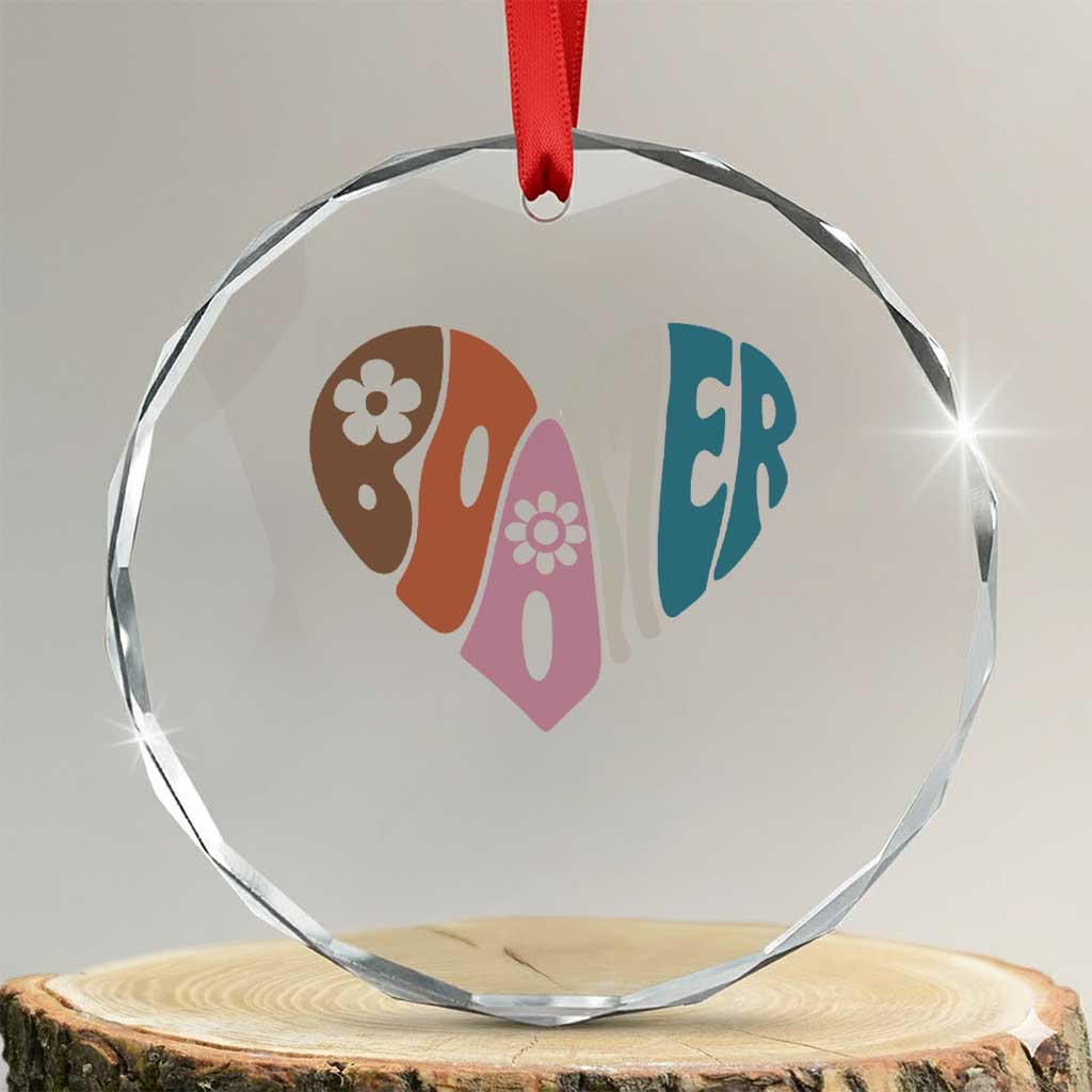 Boomers Generation Crystal Glass Ornament Vintage 40s 50s 60s Hippe Peace Love Hippy TS10 Transparent Glass 3'' Circle Print Your Wear